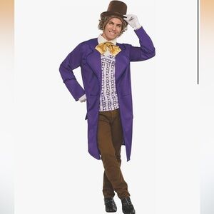 Willy Wonka Costume with Gold Bow Tie